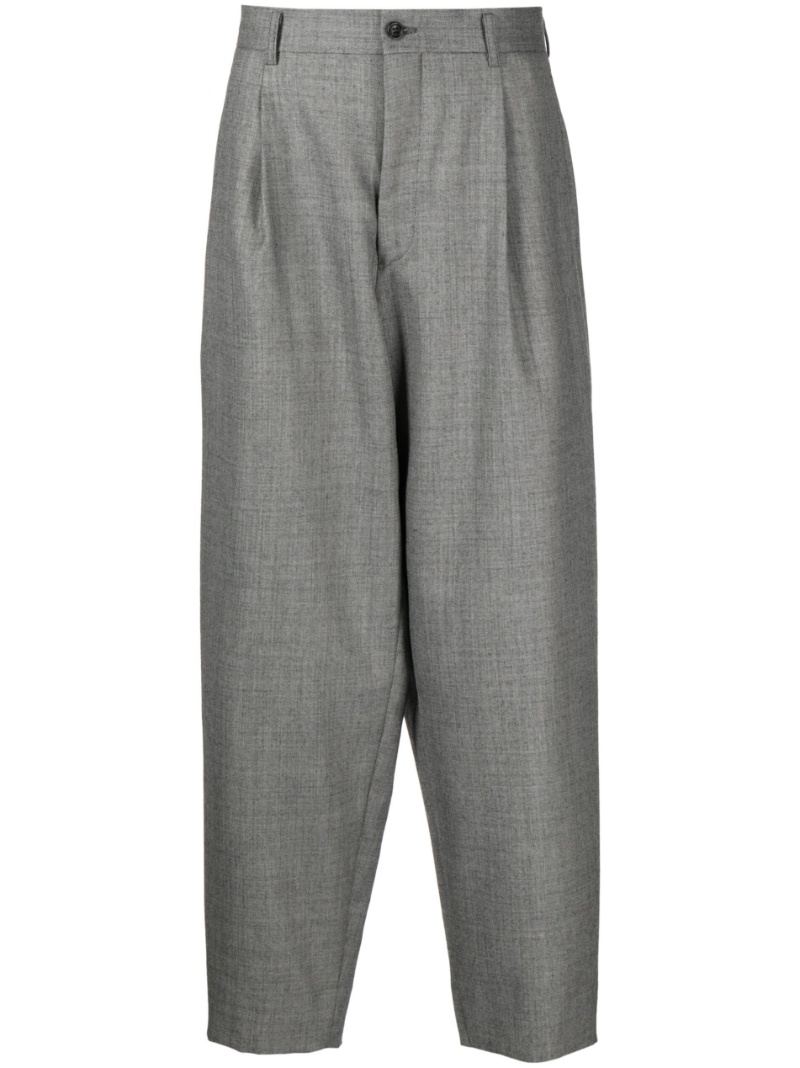 classic pleated wool trousers - 1