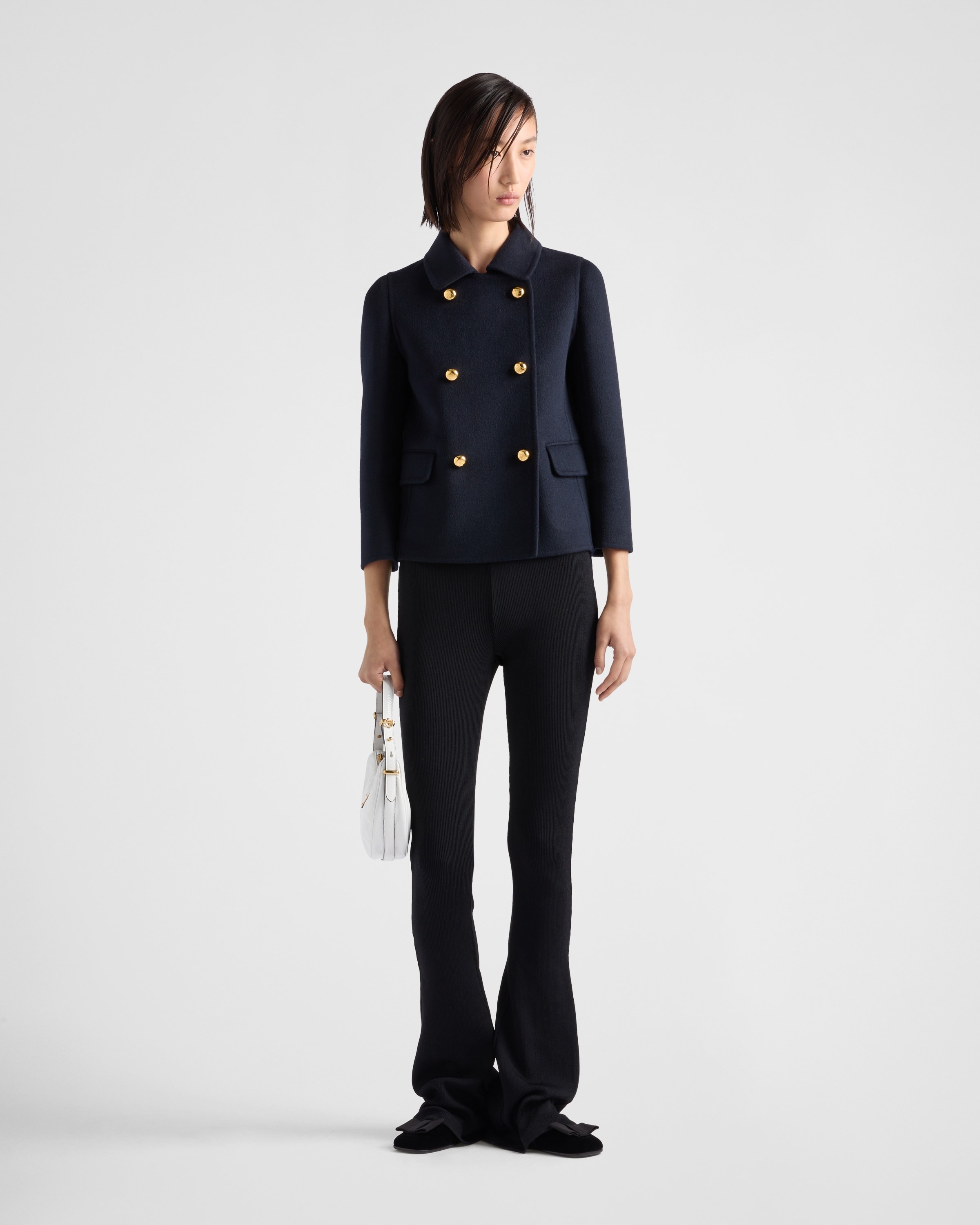 Embroidered cashgora double-breasted jacket - 2