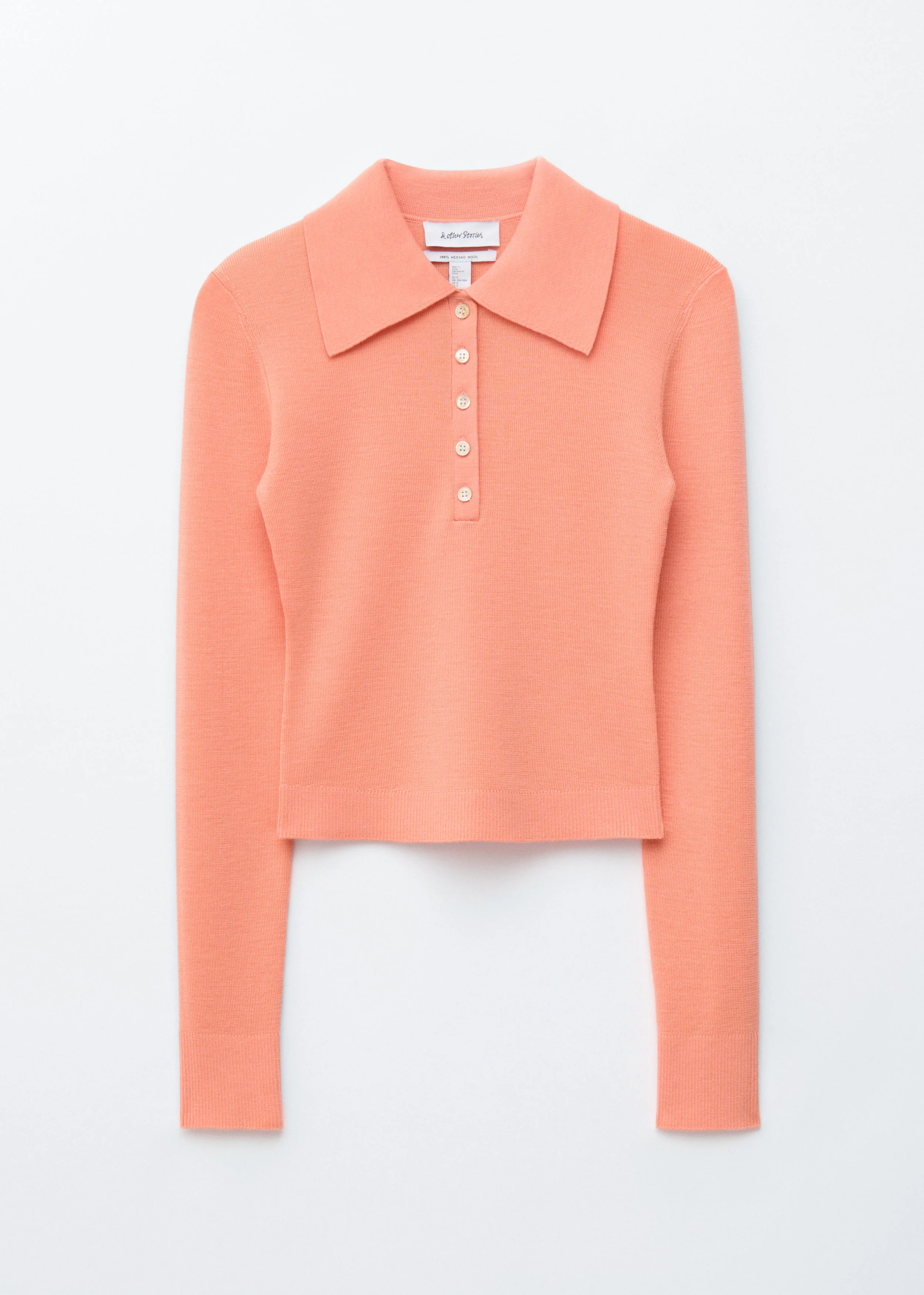 Rib-Knit Merino Polo Top - 1