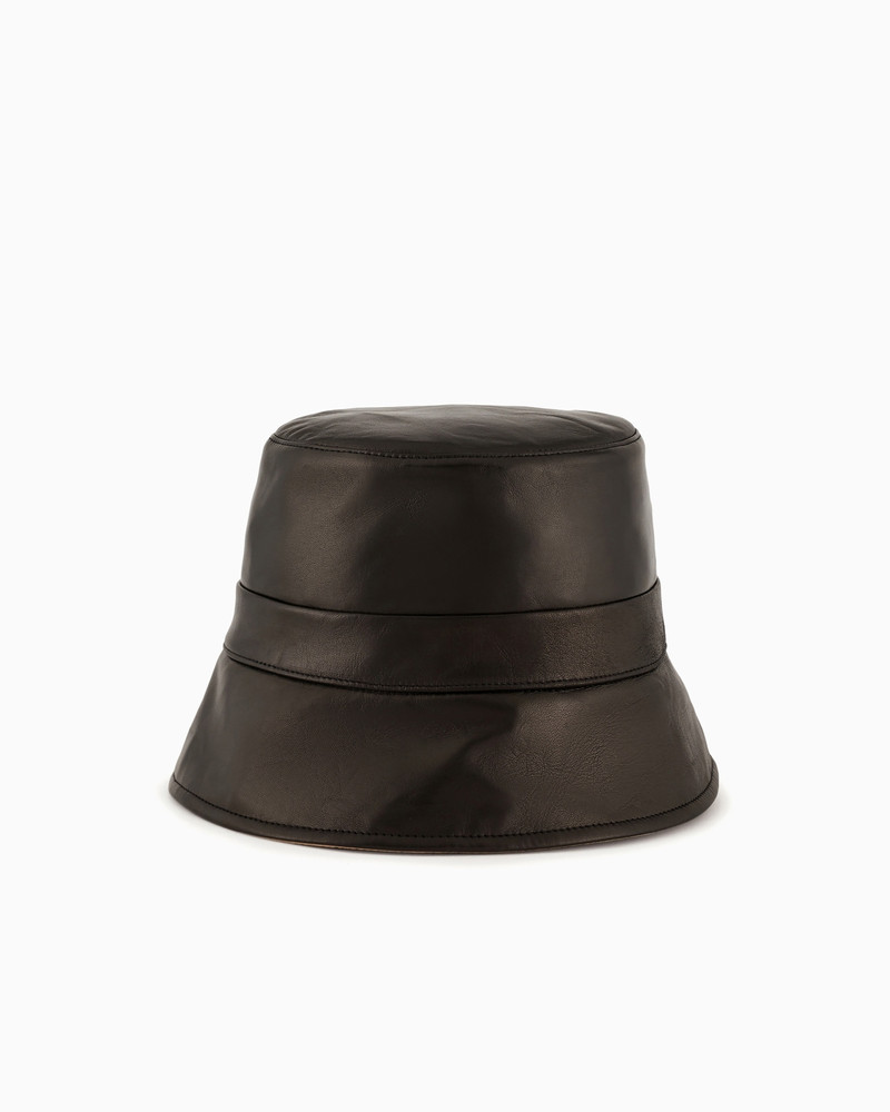 GIORGIO ARMANI Reversible nappa-leather cloche hat outlook