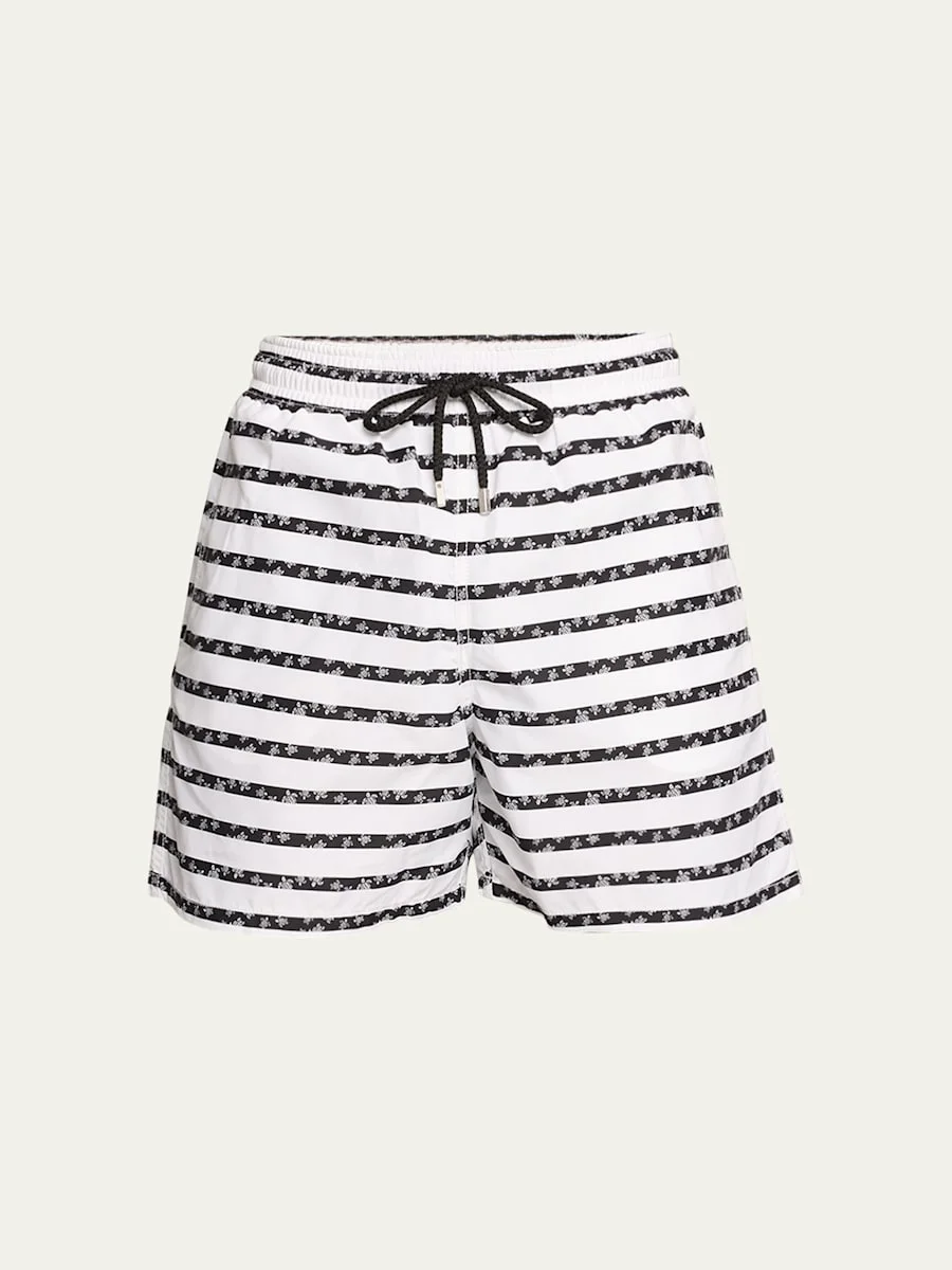Men's Micro-Turtle Striped Swim Shorts - 1