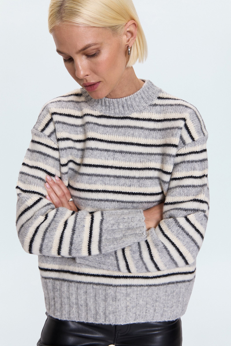 PISTOLA HANNA OVERSIZED SWEATER - GREY WHITE STRIPE outlook