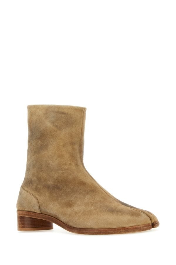 Beige suede Tabi ankle boots - 2