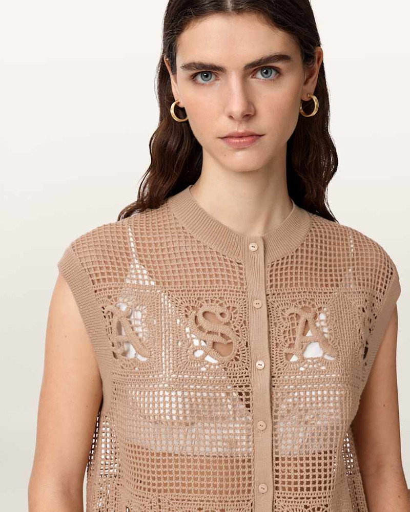 KYRA OPEN KNIT CROCHET COTTON VEST 3