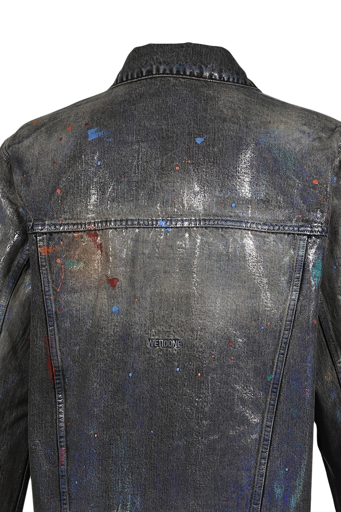BLACK GLOSS-COATED PAINTED JACKET / BLK - 5