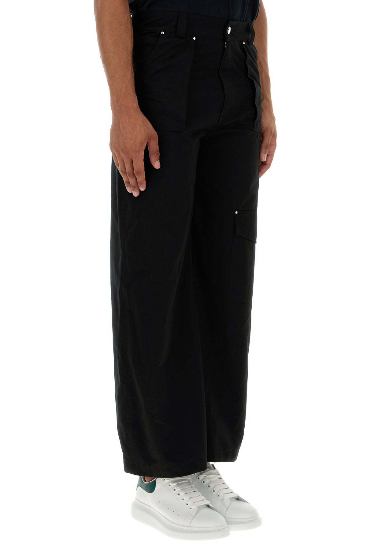 Black cotton cargo pant - 3