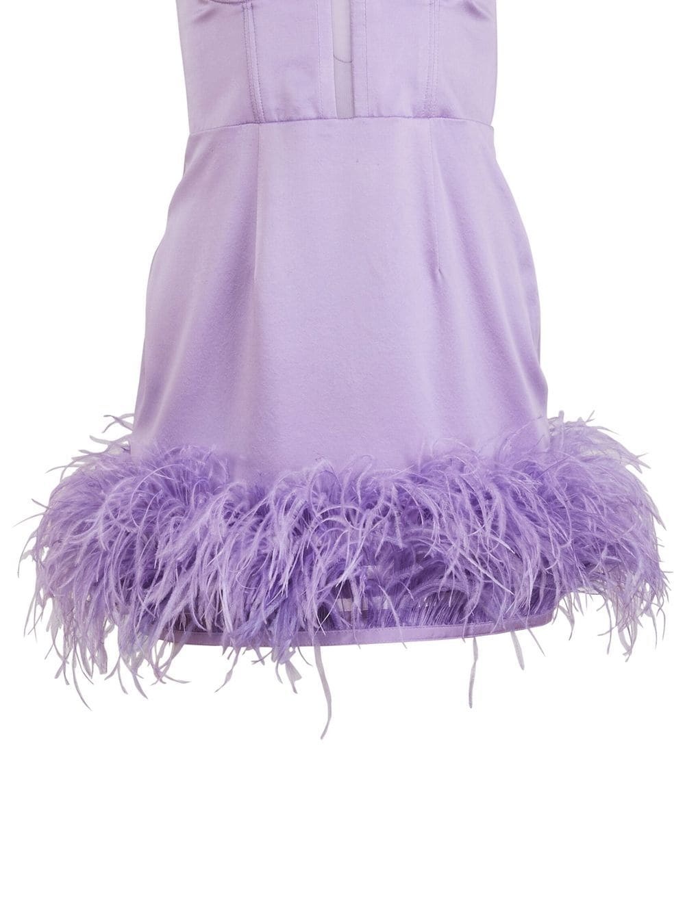 feather-trimmed silk dress - 2