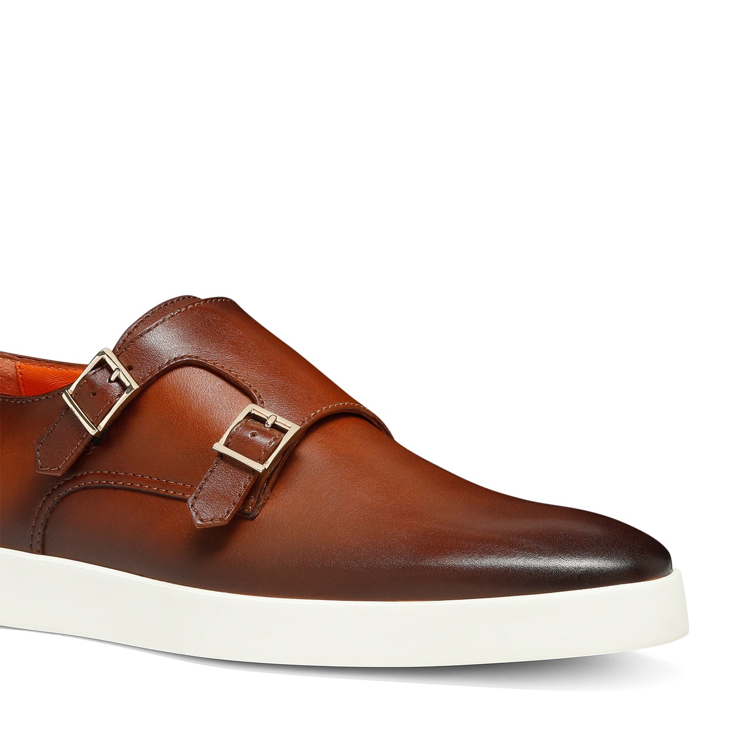 Men's brown leather double-buckle shoe - 5