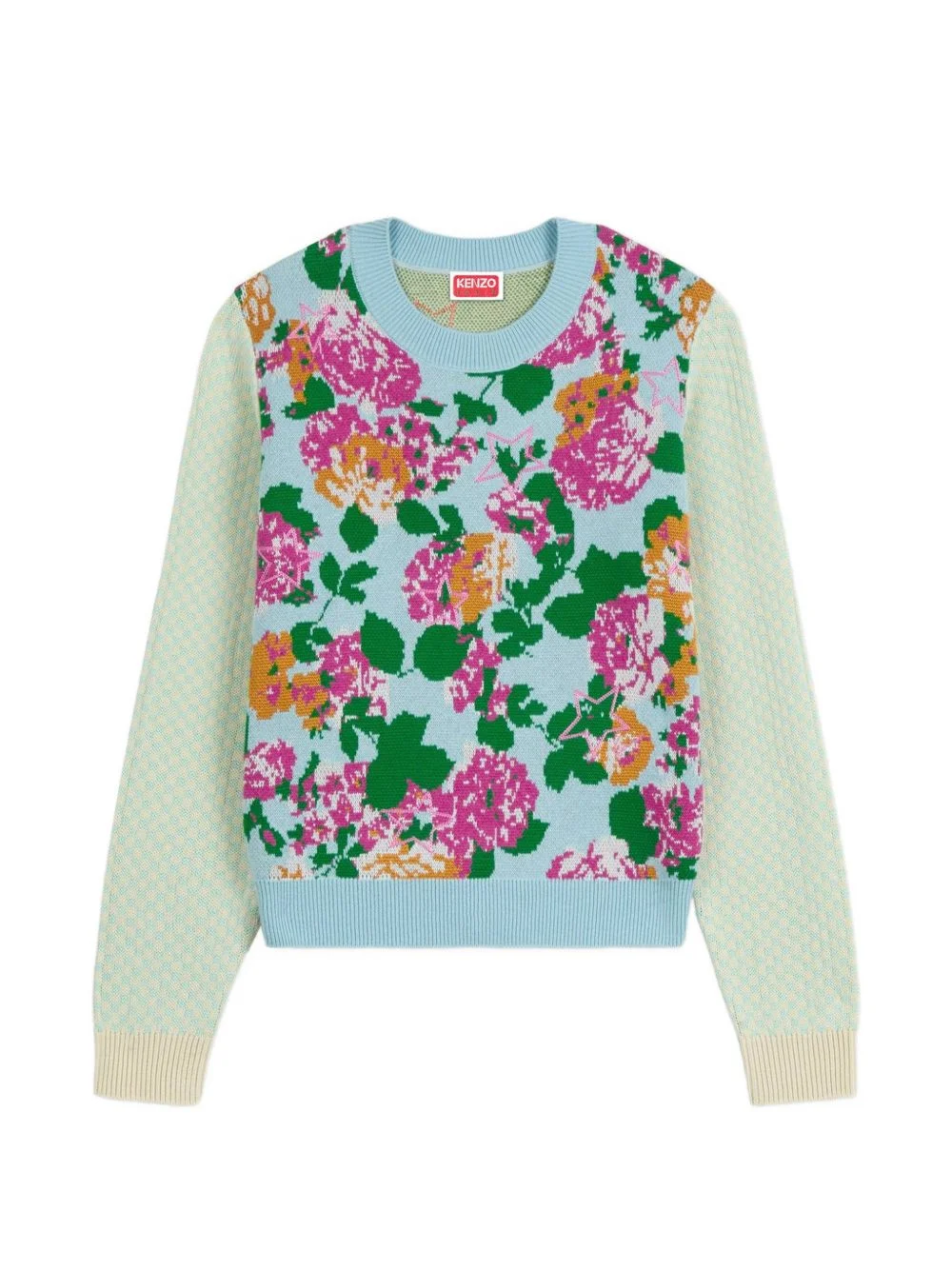 floral crew-neck sweater - 1