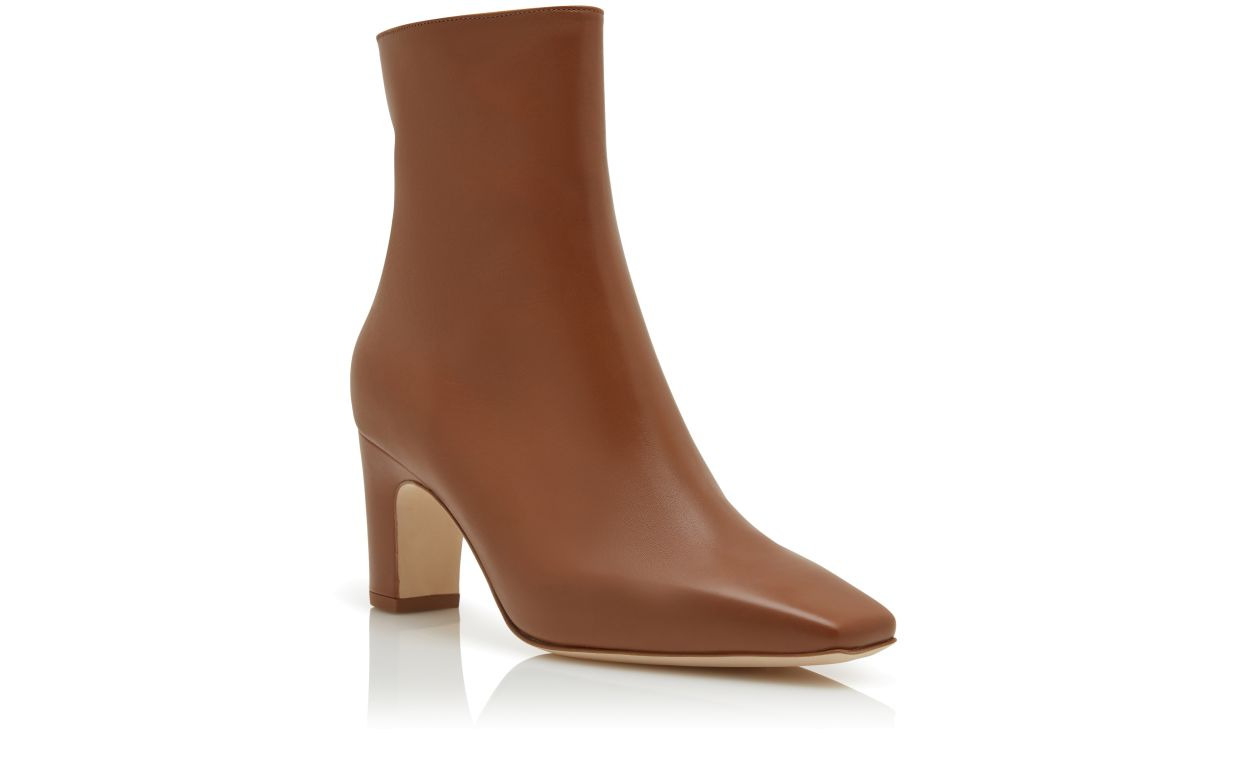 Light Brown Calf Leather Ankle Boots - 3