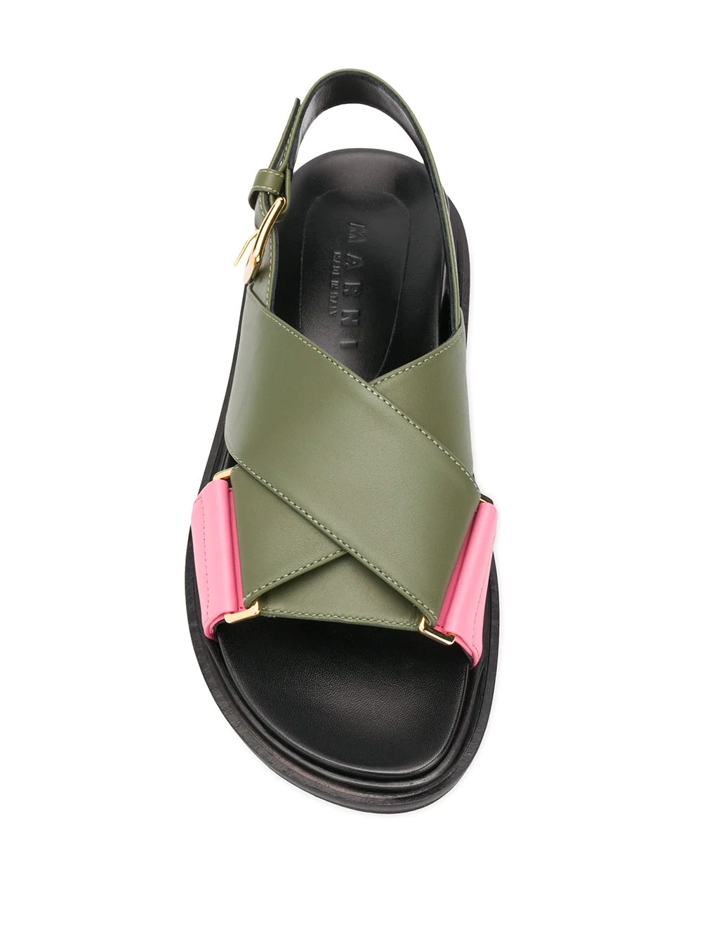 flat crossover-strap sandals - 4