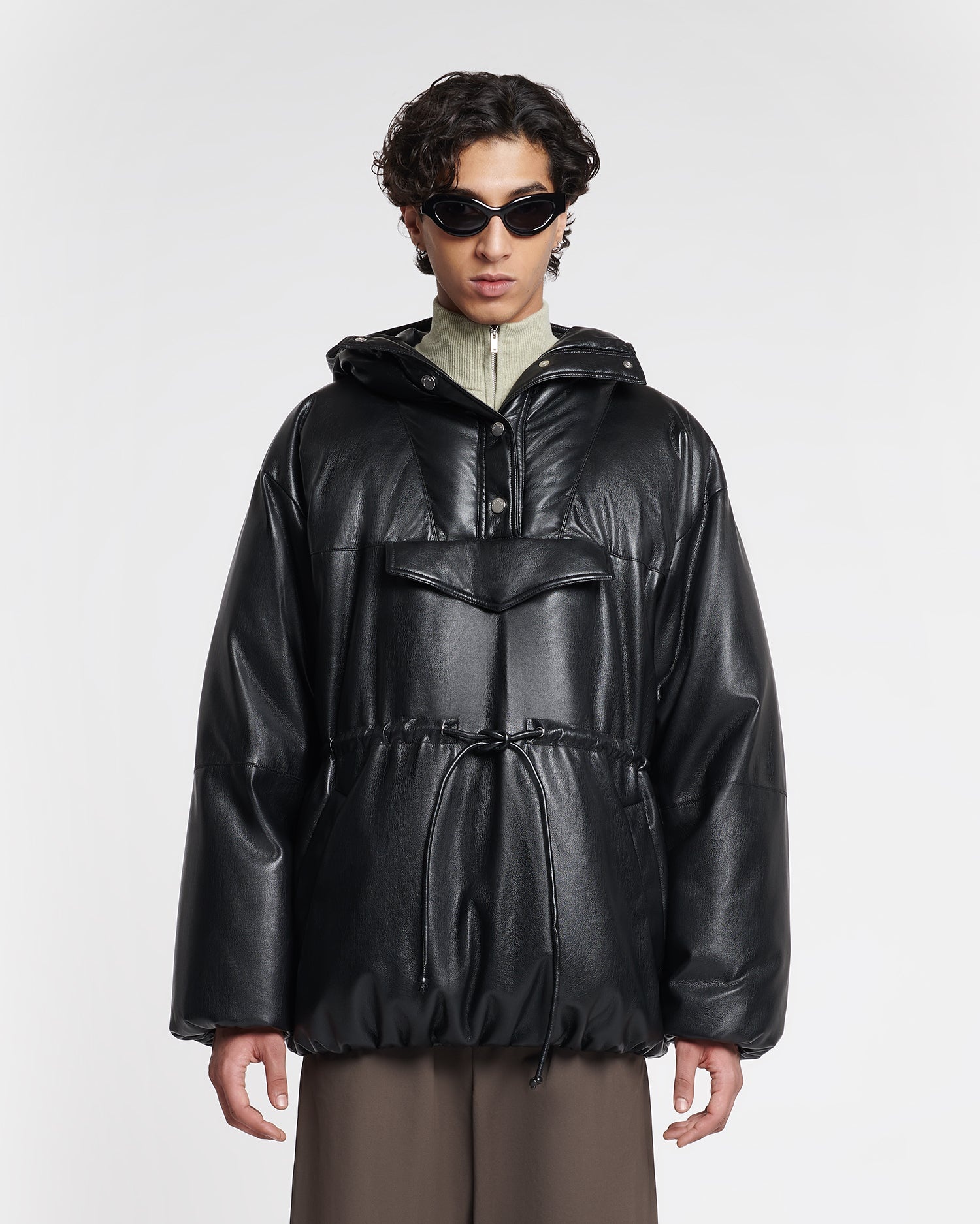 Okobor™ Alt-Leather Belted Puffer - 7