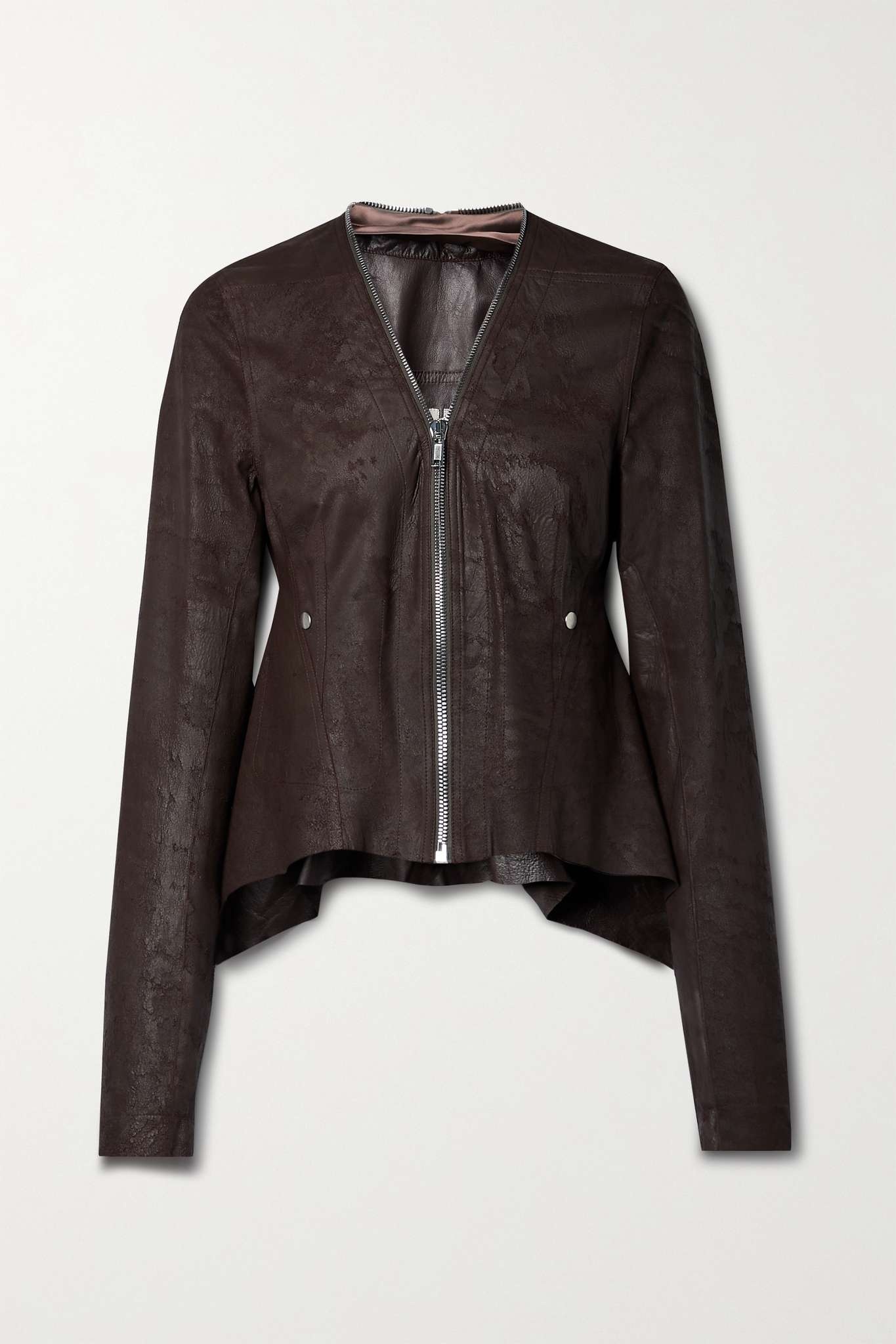 Distressed leather jacket - 1