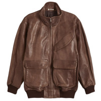 ジャケット・アウター HEAVY LAMB LEATHER BLOUSON AURALEE Auralee Heavy Lamb Leather Zip Blouson - Dark Brown – Kith