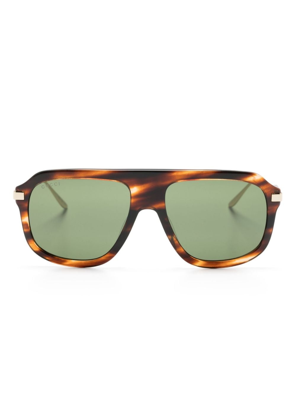 tortoiseshell-effect pilot-frame sunglasses - 1