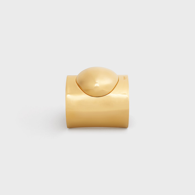 Formes Abstraites Peeble Cuff in Brass with Gold Finish 3