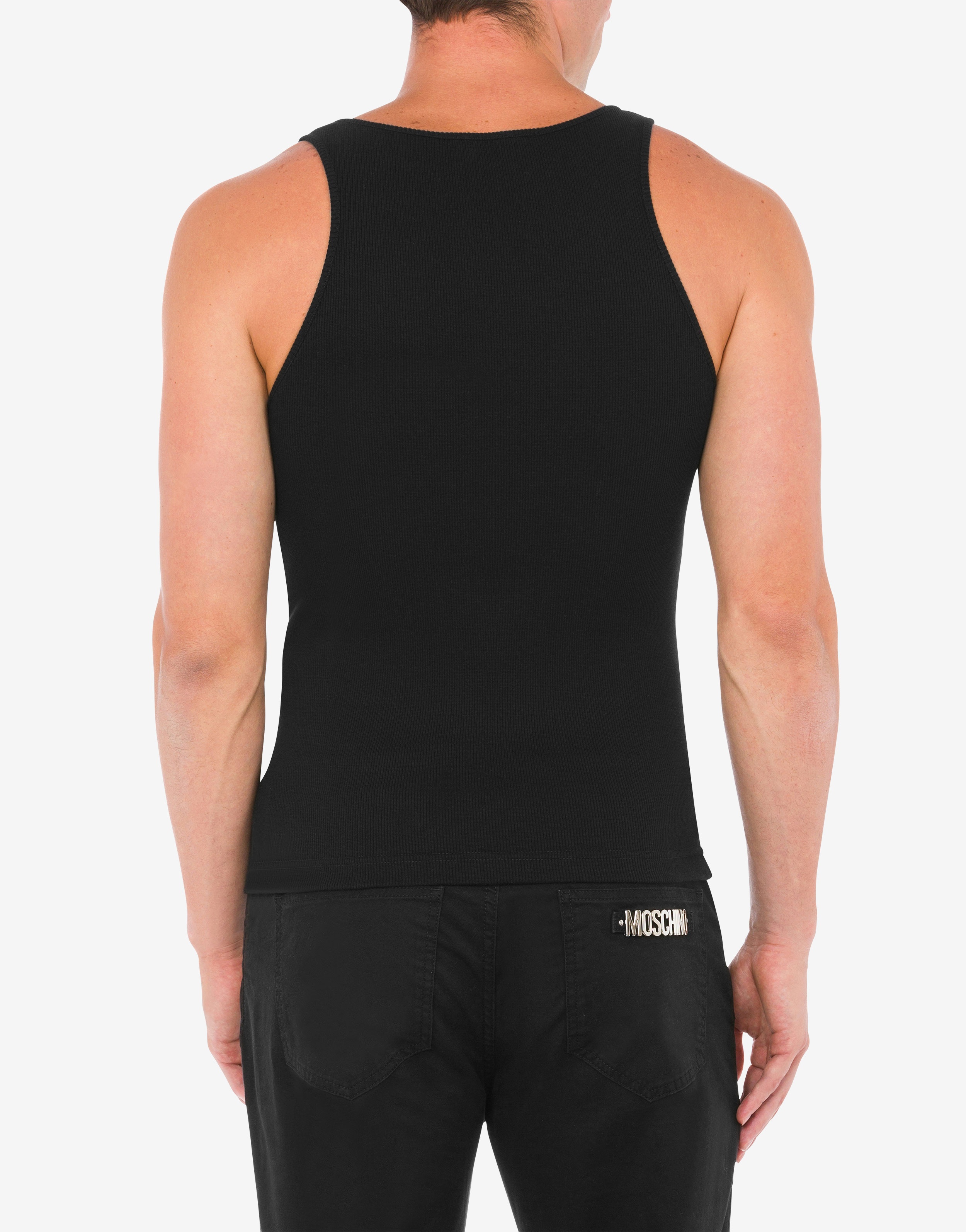 100% PURE MOSCHINO STRETCH COTTON TANK TOP - 3