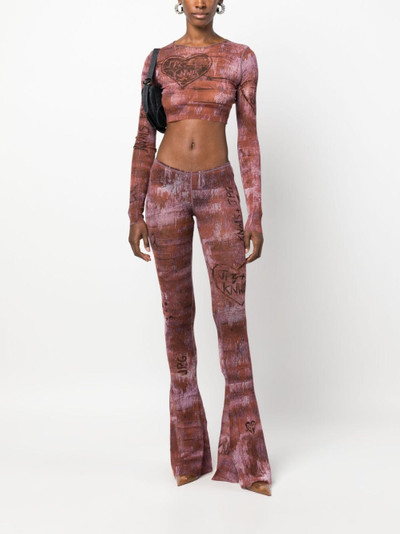 Jean Paul Gaultier x KNWLS graphic-print flared trousers outlook