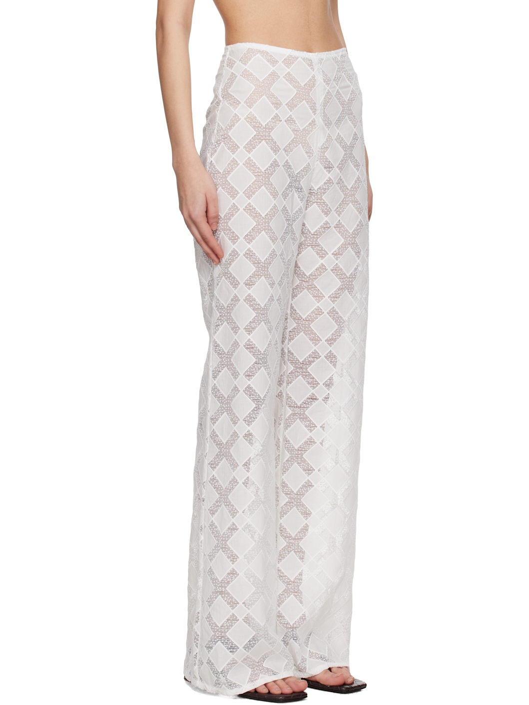 White Kaia Trousers - 2