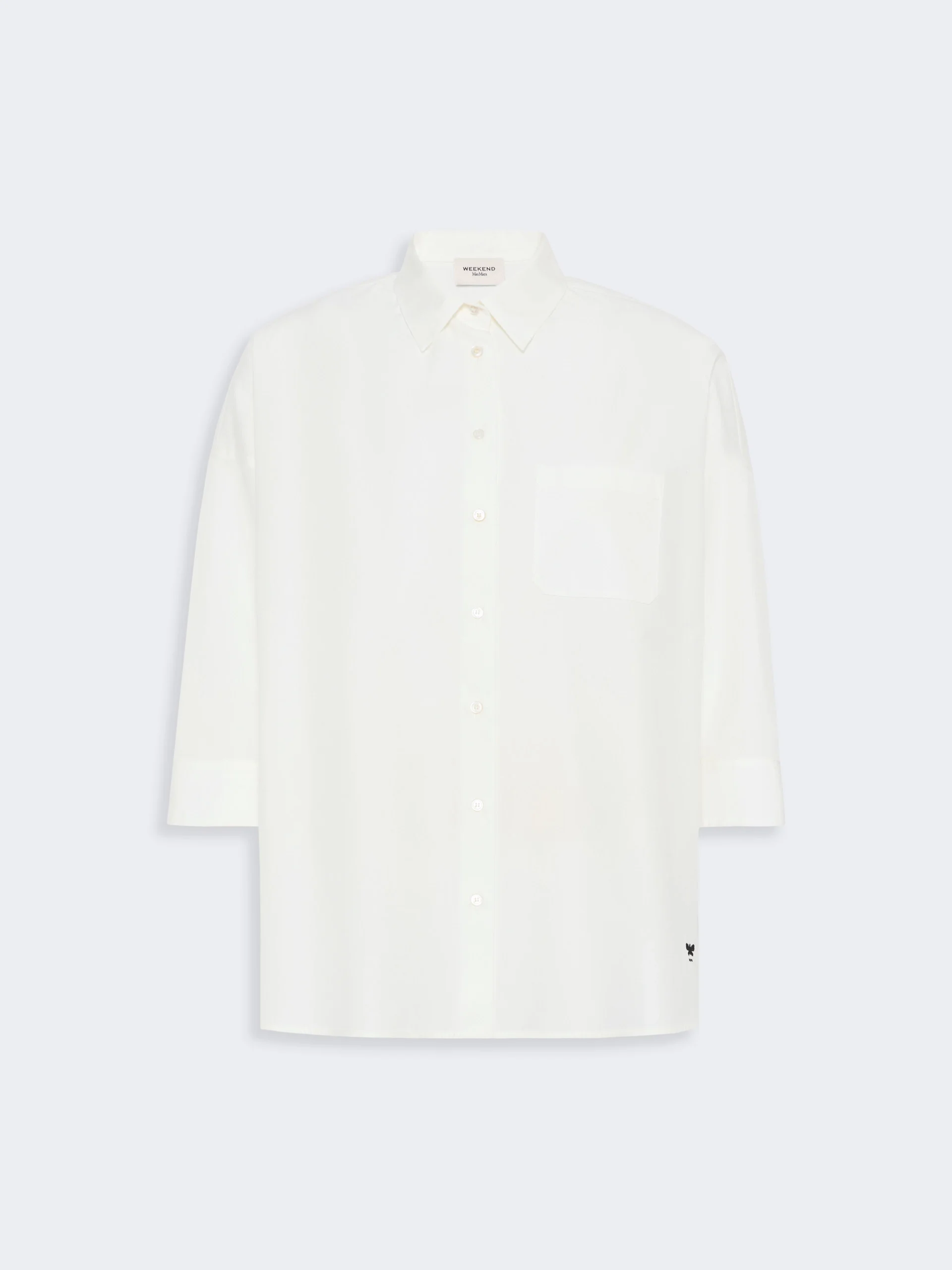 GIRALDA Boxy cotton poplin shirt - WHITE - 1