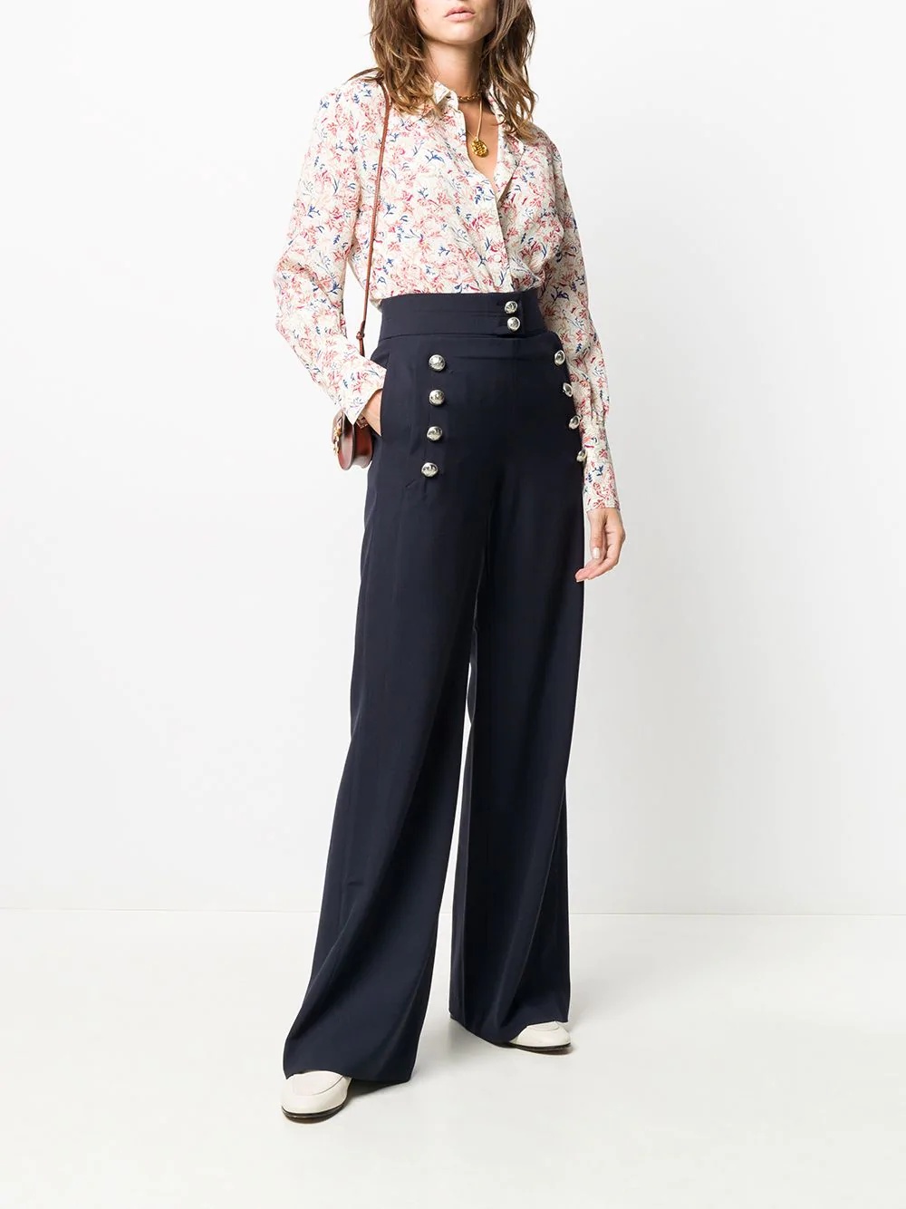 high-waist flared trousers - 2