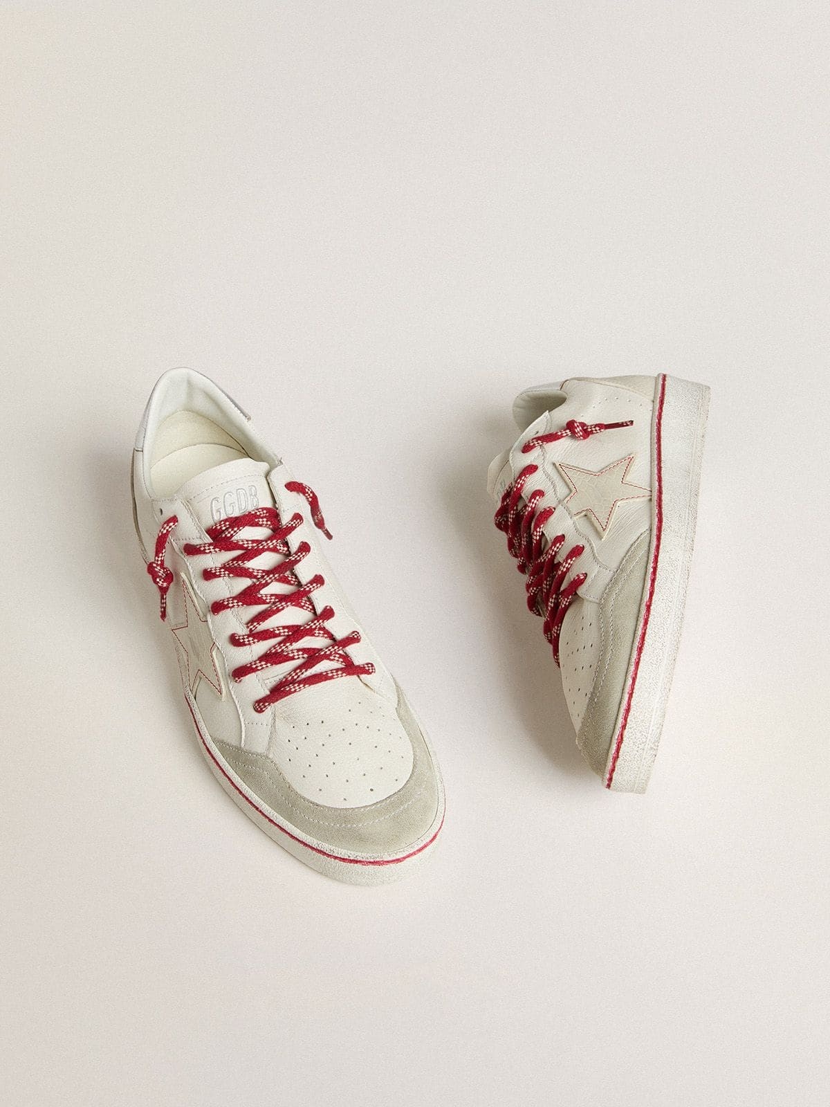 Men’s Ball Star LTD CNY in white leather with a lived-in effect - 2