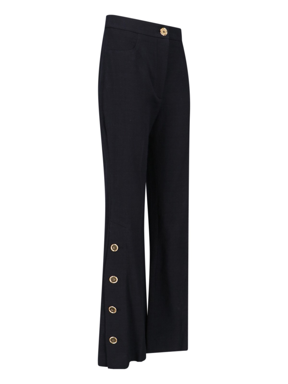GOLD BUTTON DETAIL PANTS - 3