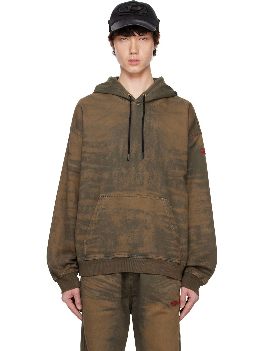 Brown D-Um-Rib-S1 Track Hoodie - 1