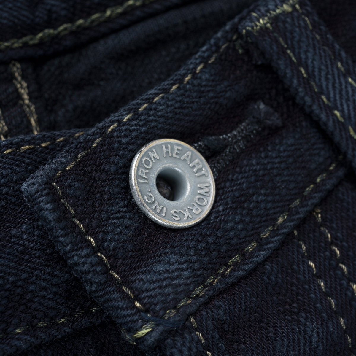 IH-555S-SLBod 16oz Slubby Selvedge Denim Super Slim Cut Jeans - Indigo Overdyed Black - 10