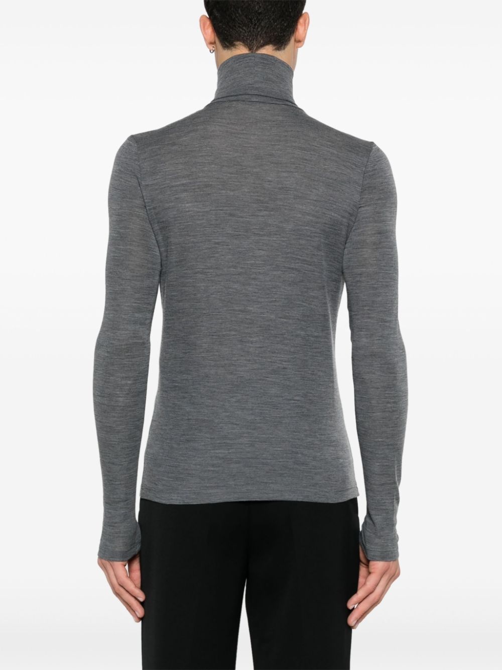 logo-embroidered roll-neck jumper - 4