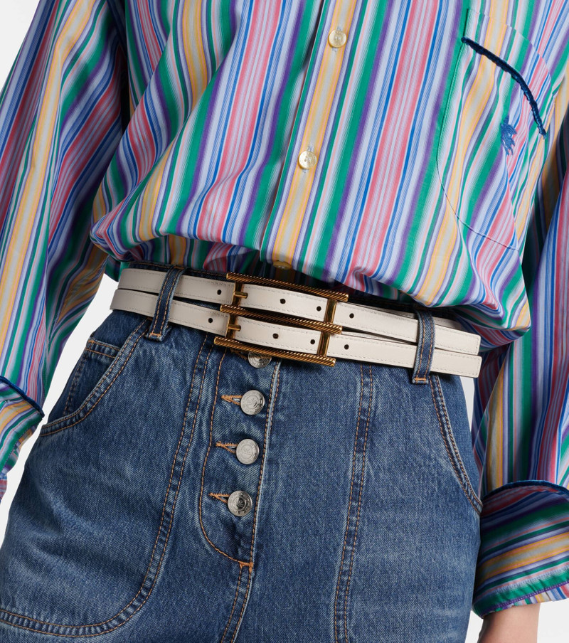 Double Buckle reversible leather belt 4
