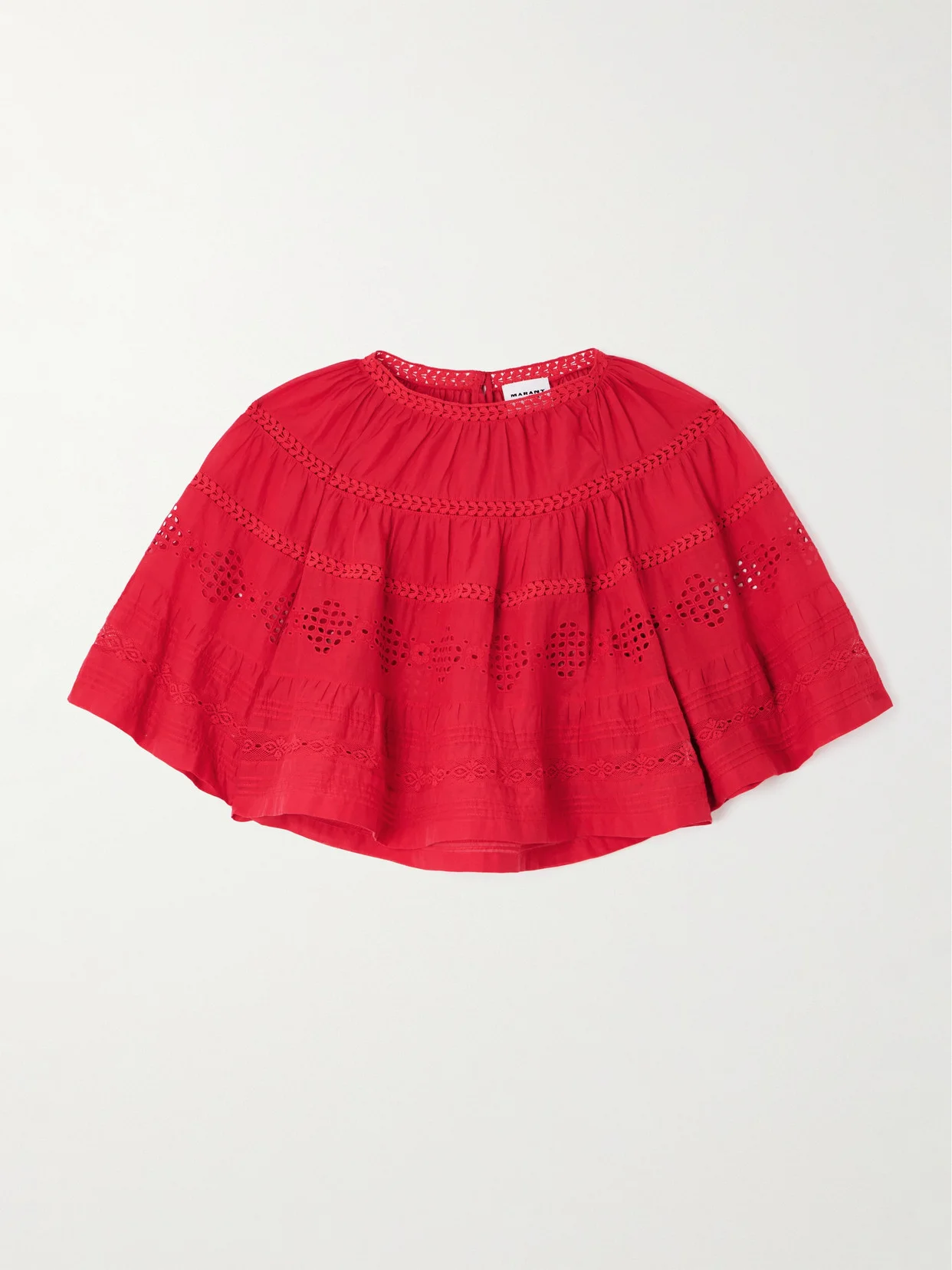 Dilama Crochet-trimmed Broderie Anglaise Organic Cotton-voile Blouse - 1