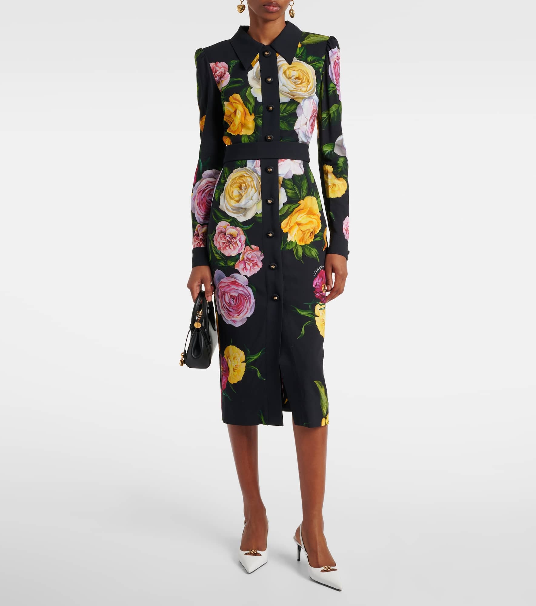 Longuette floral cady shirt dress - 2