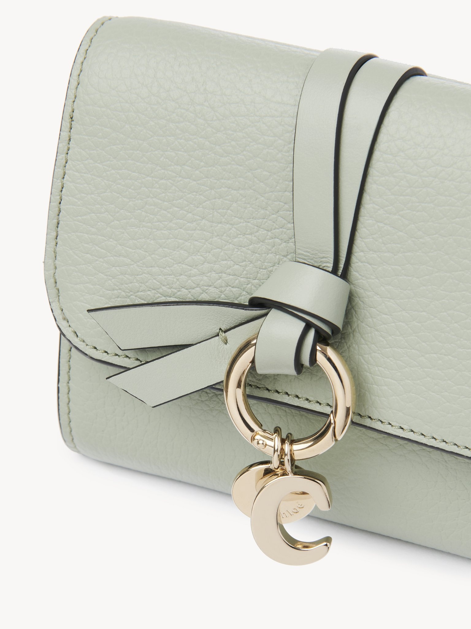 SMALL ALPHABET TRI-FOLD IN GRAINED LEATHER - 5