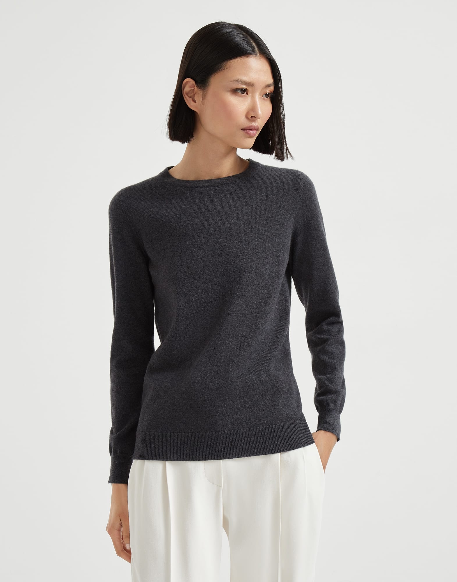 Cashmere sweater with monili - 1