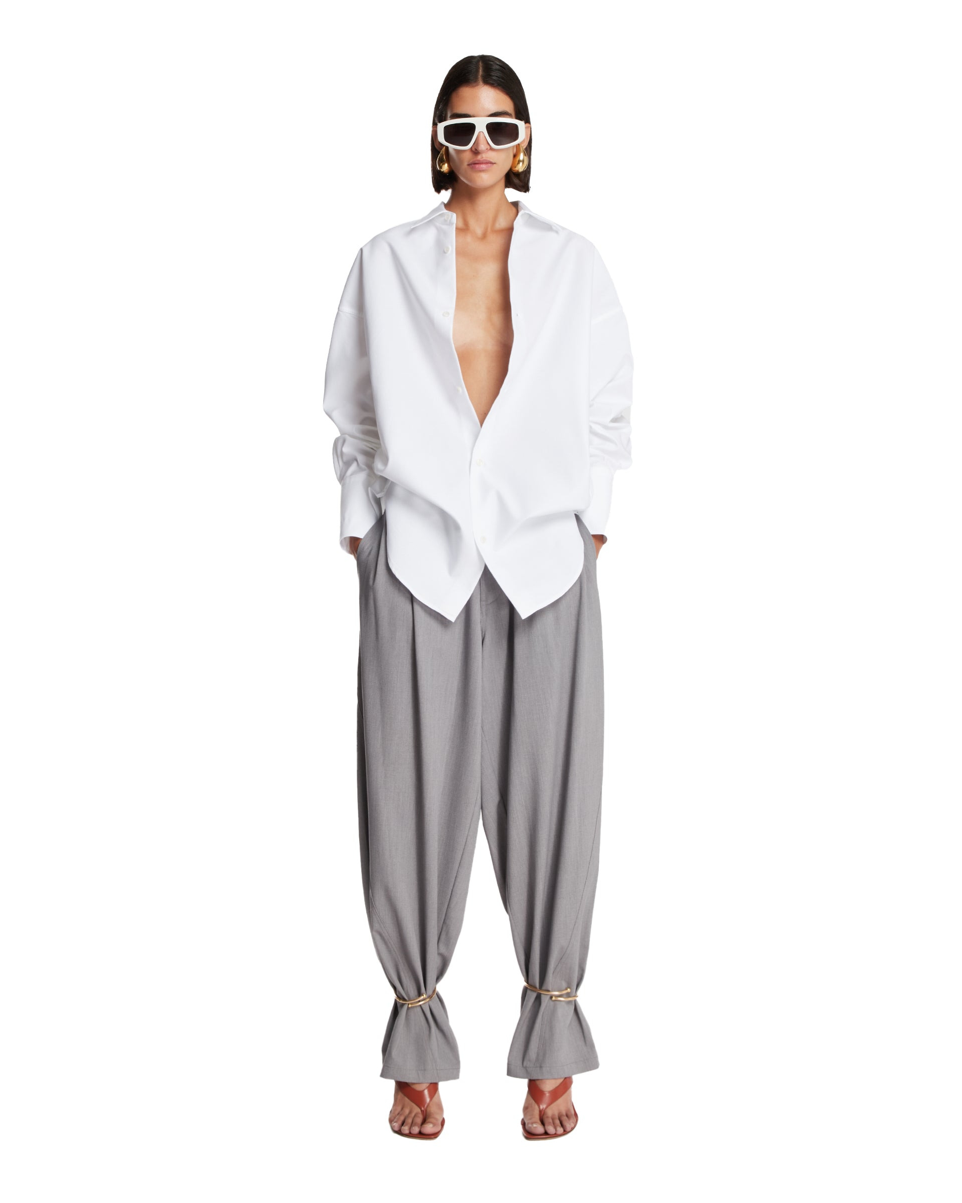 Gray Ankle Cuff Trousers - 2