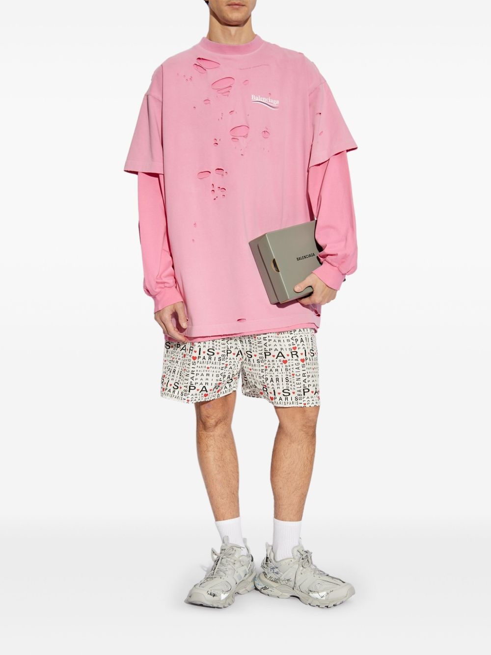 paris-print shorts - 2