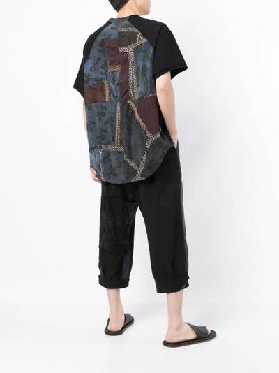 By Walid patchwork curved-hem T-Shirt outlook