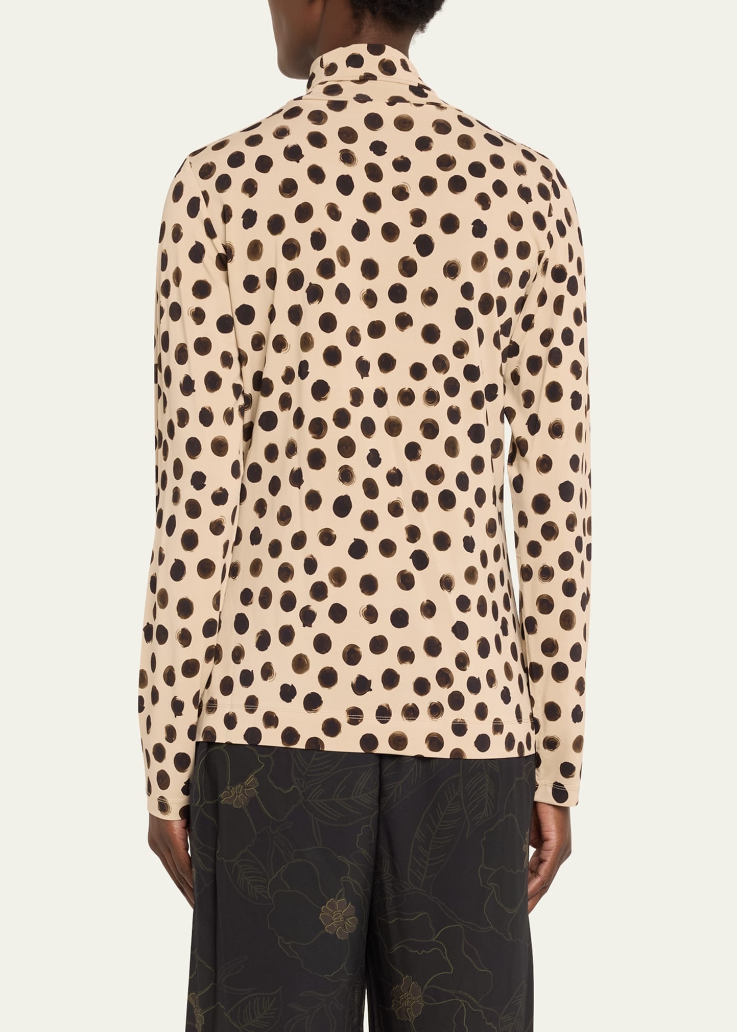 Hoske Polka-Dot Turtleneck Top - 3