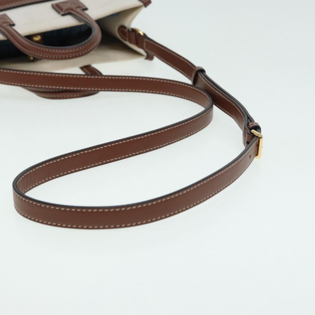 Burberry Hand Bag Canvas Leather Beige - 8