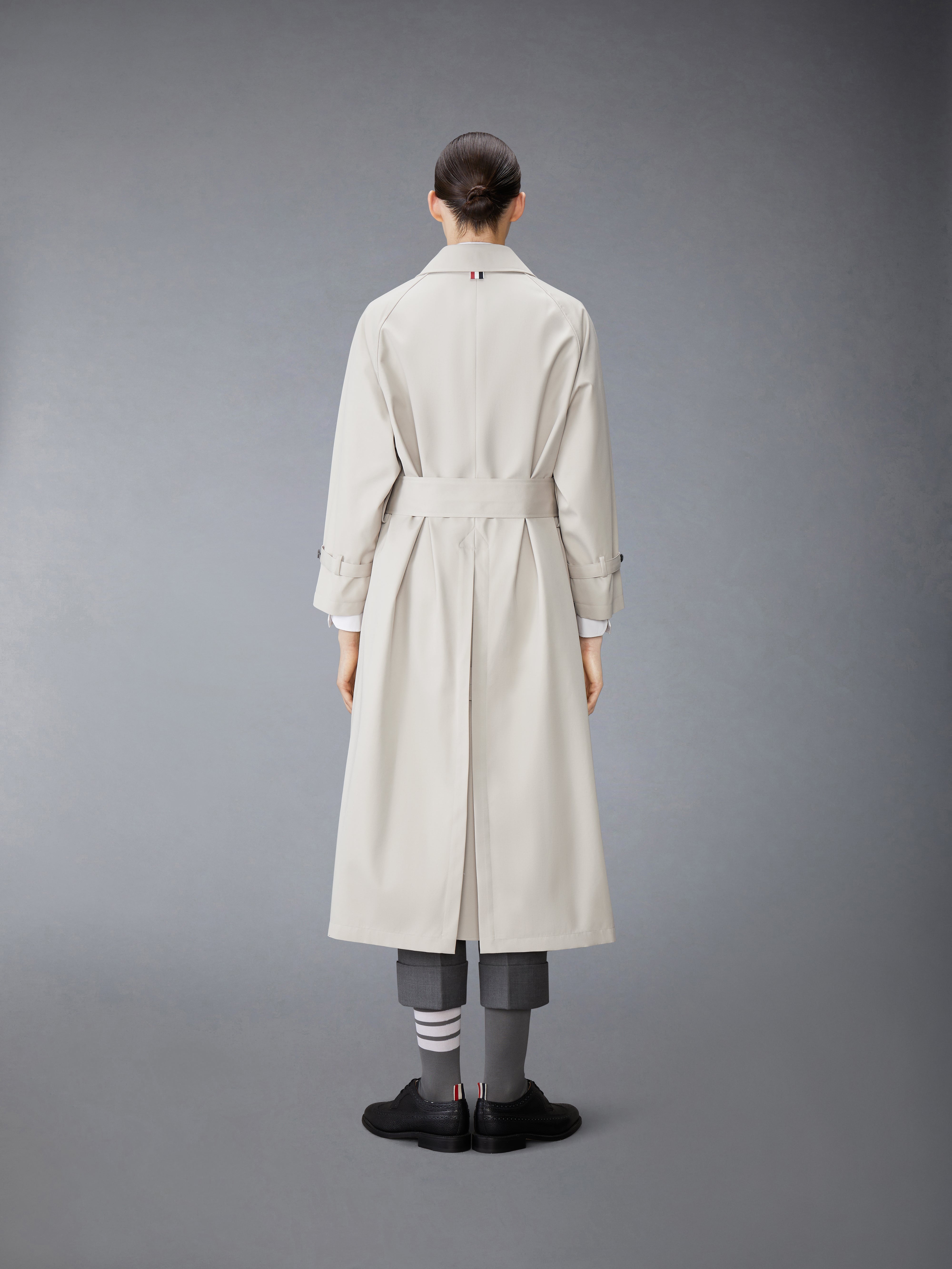 WATERPROOF COTTON TWILL RAGLAN TRENCH OVERCOAT - 4
