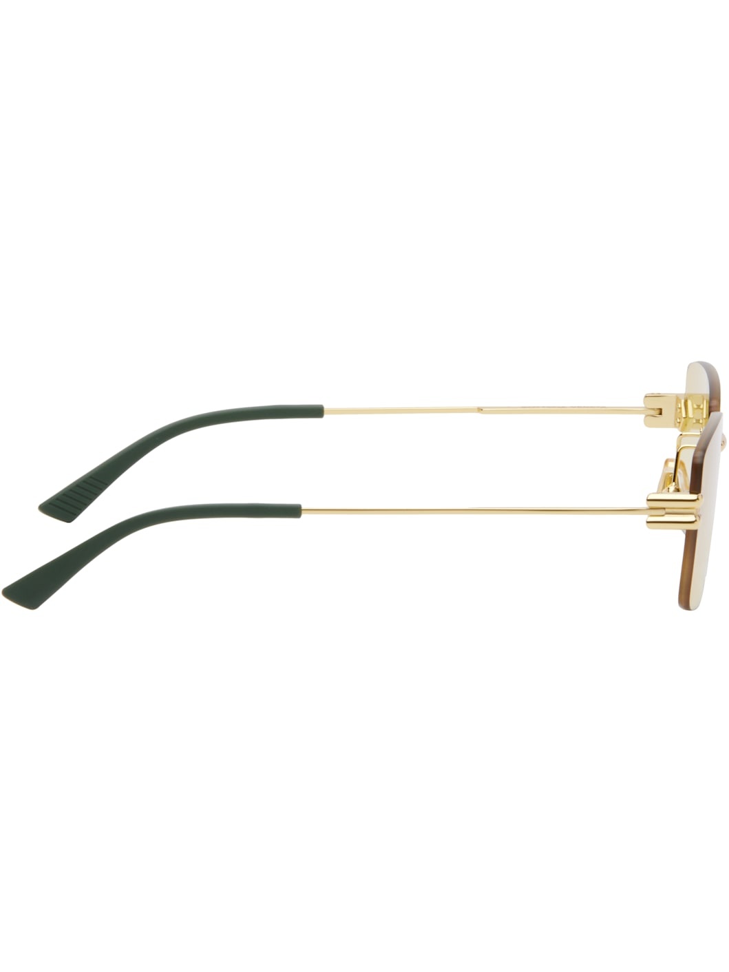 Gold Lock Rectangular Sunglasses - 2