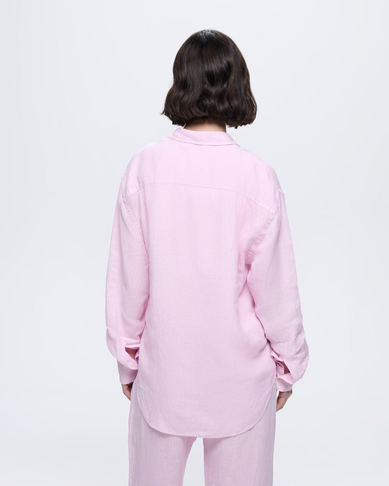 Womens Linen Overshirt - Light Lilac 5