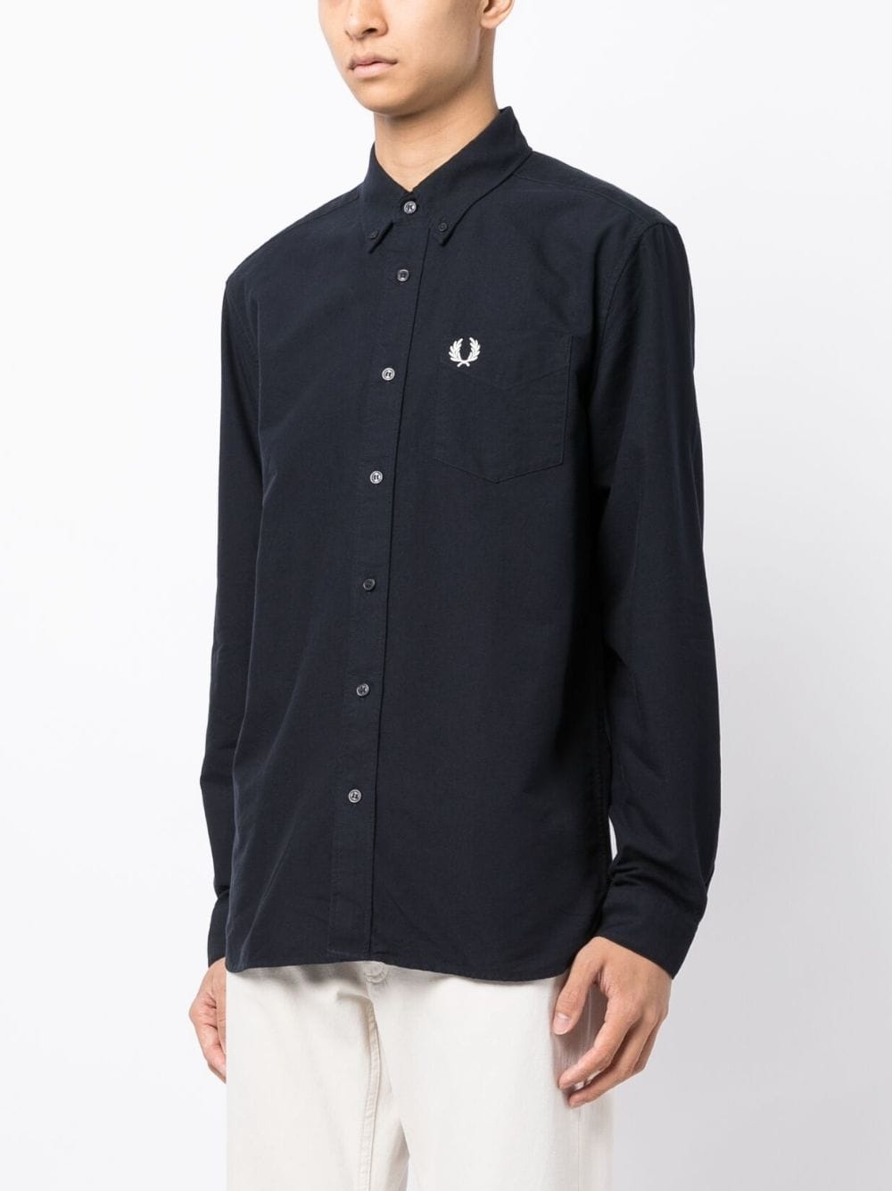 logo-embroidered  long-sleeve shirt - 5
