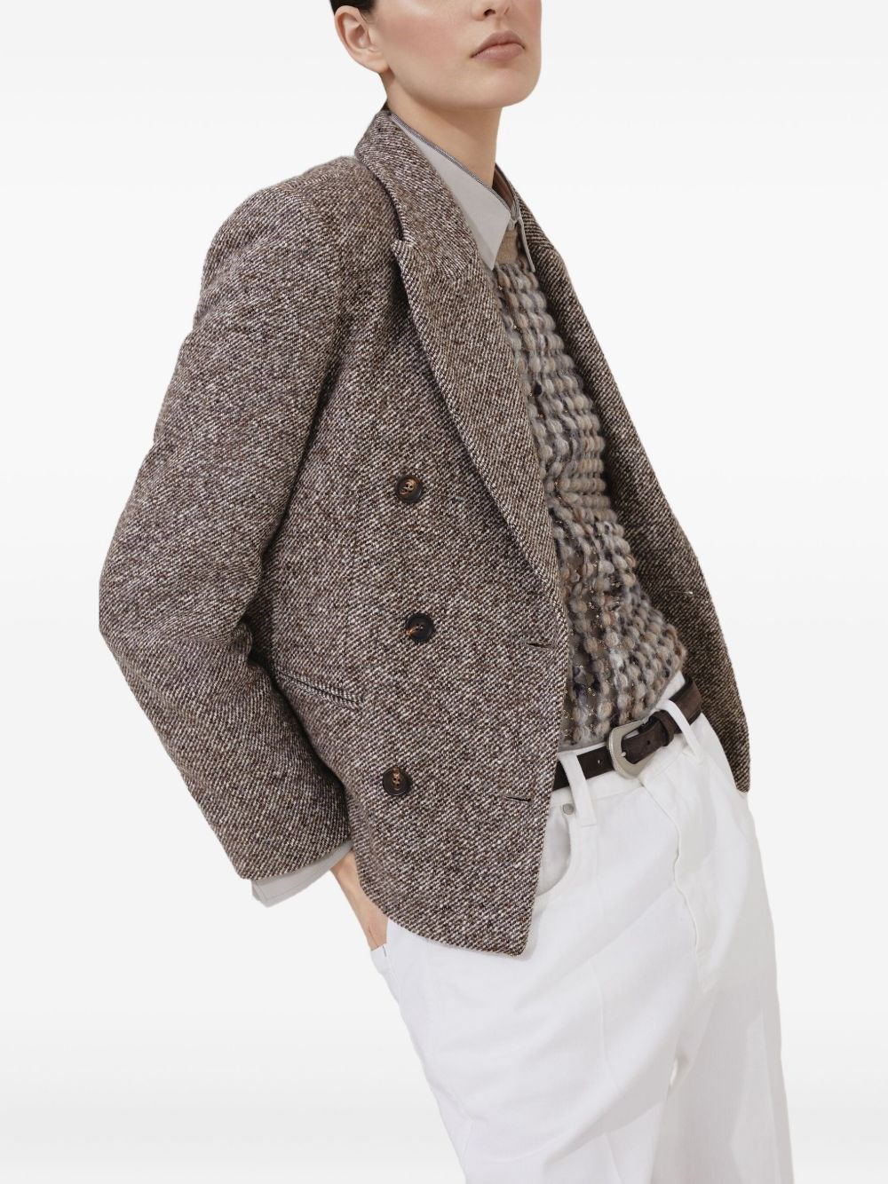 Melange wool jacket with shiny details - 3