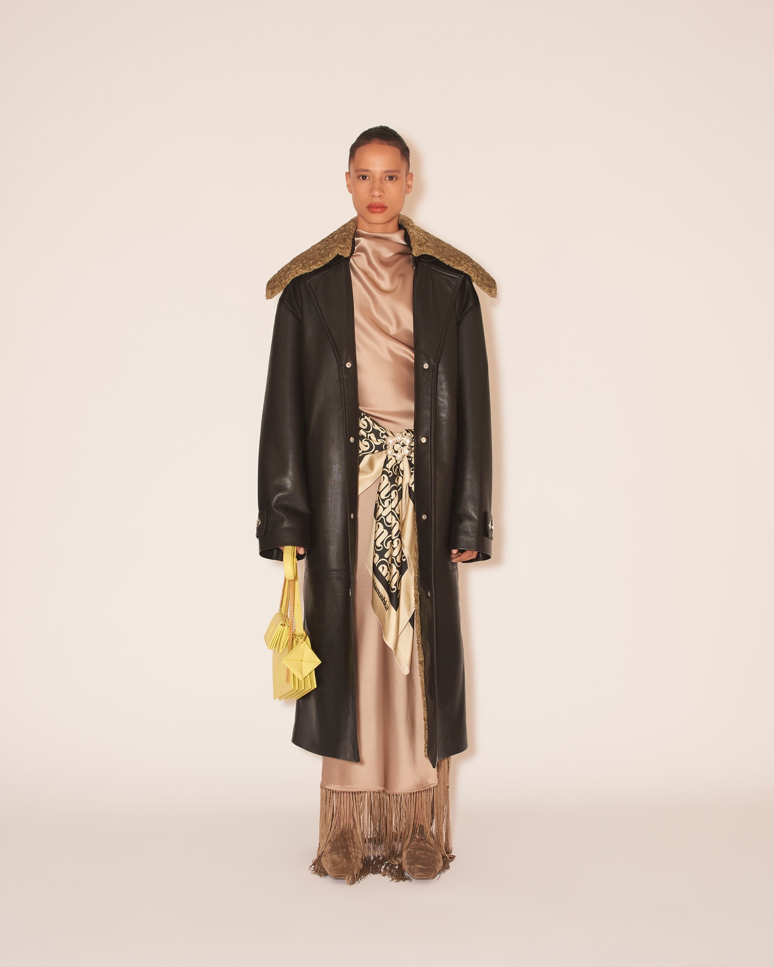 TRAVIS - Belted coat - Black/khaki - 3