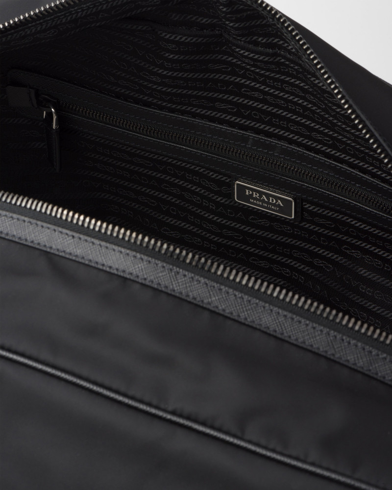 Re-Nylon and Saffiano leather duffel bag 4