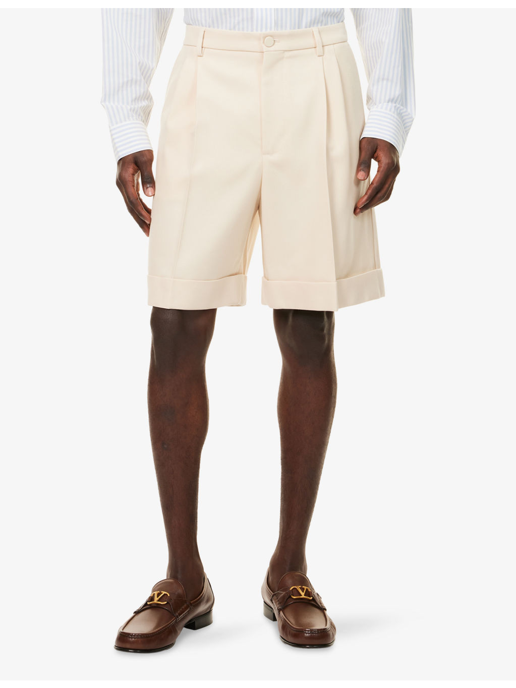 Pleated Relaxed-Fit Wool Shorts - 3