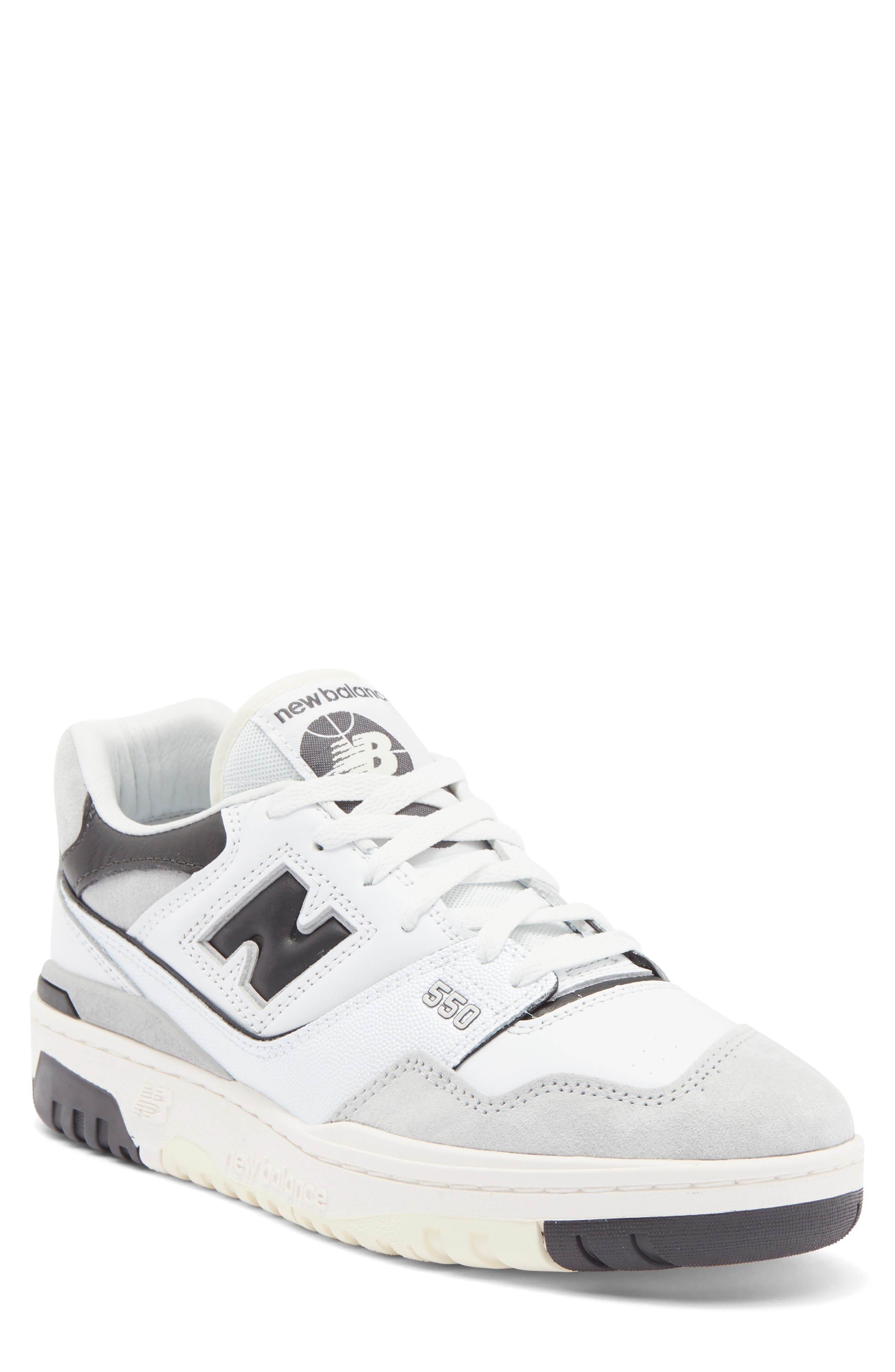New Balance 550 Basketball Sneaker in Oyster White/Black at Nordstrom - 1