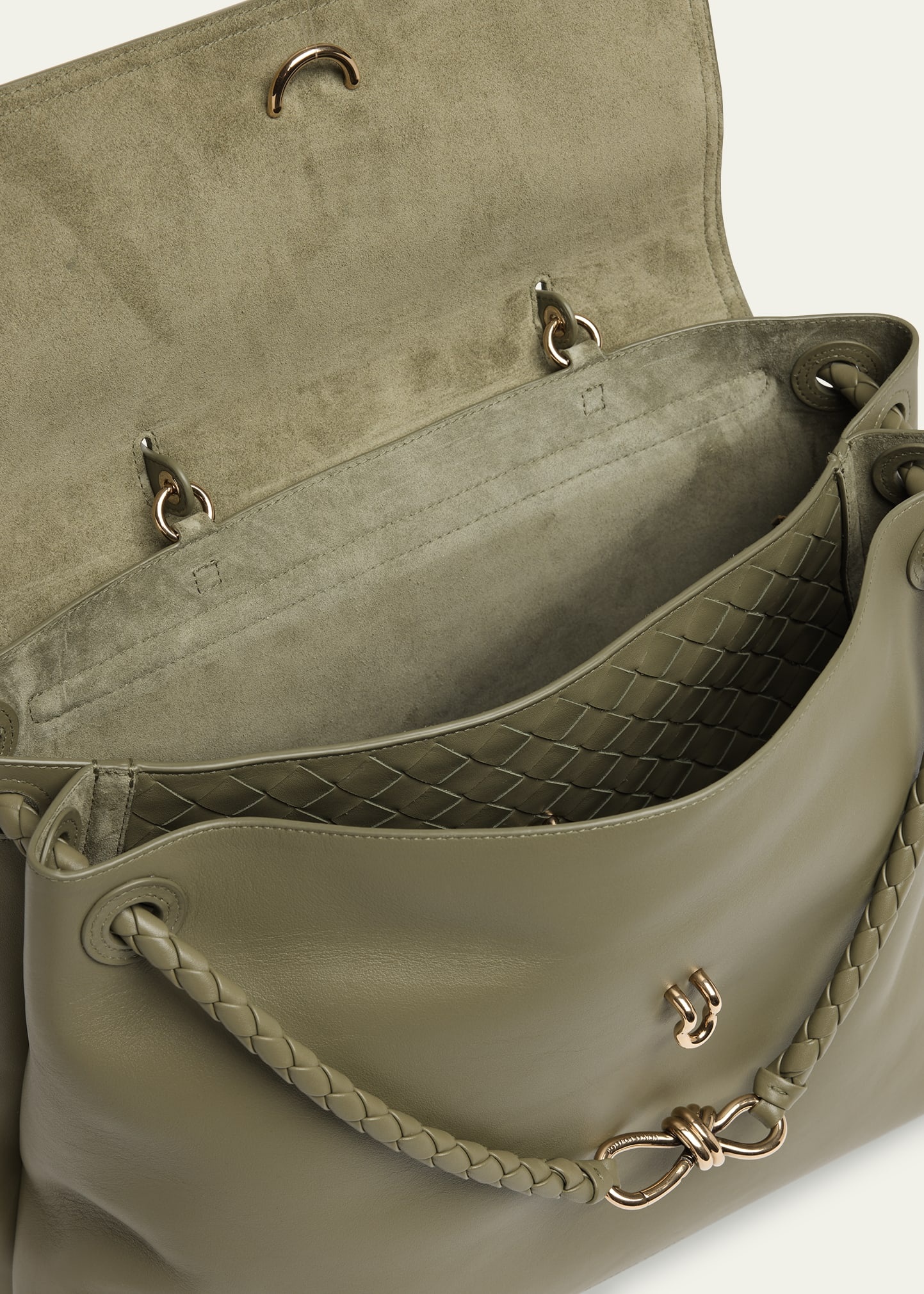 Andiamo Large Leather Top-Handle Bag - 4